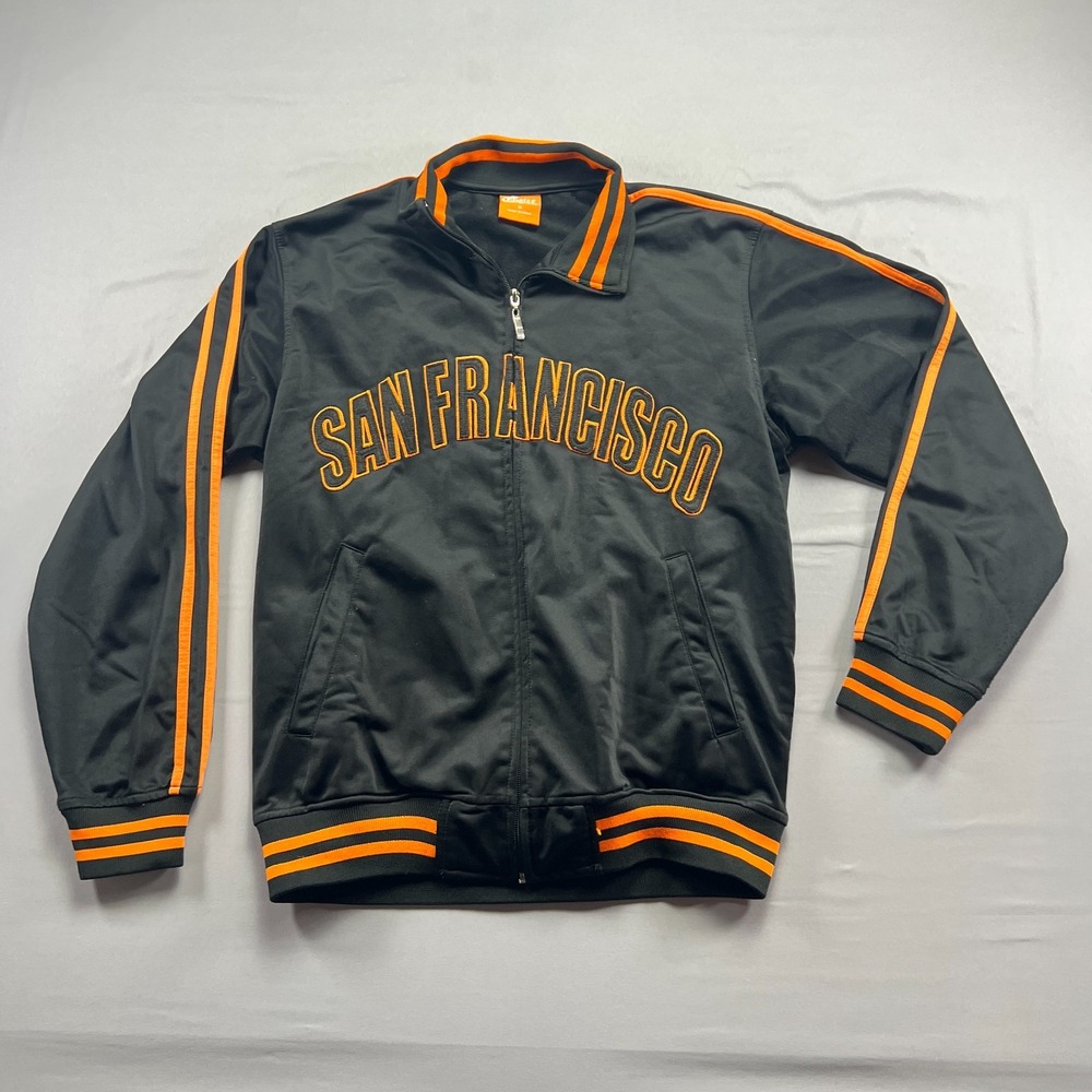 San Francisco Giants Baseball Team Track Jacket Men Medium Black Full Zip Choice